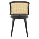 4 Dining Chairs - Rattan Back Velvet Cushion - Modern Style