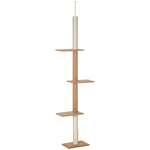 Cat Tree, Height Adjustable Climbing Play Tree, Khaki