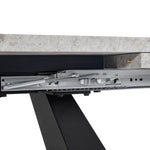 Telescopic Dining Table Extendable 99-159cm Pedestal Legs - Grey