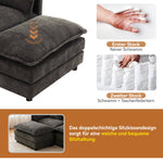L-Shaped Corner Sofa with Footrest, 3-Seater Upholstered, Chenille Fabric