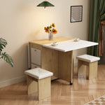 Dining Table Set Extendable Folding Multifunctional 4 Chairs White + Oak