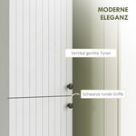 Wall-Mounted Bathroom Cabinet, 6 Shelves, Lacquered MDF, White