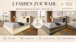 Upholstered Storage Bed 160x200cm with LED & USB, Beige Velvet