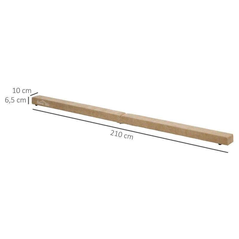 Foldable Balance Beam, Non-Slip Suede, Durable Wood, Brown
