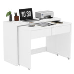 Desk + Chest of Drawers, 2-in-1 Extendable Compact Foldable, 1.8cm Thick Wood