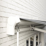 Balcony Awning UV-Resistant Hand Crank Aluminum Polyester, White+Blue