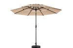 Outdoor Umbrella 14.8 Ft Double Sided Rectangular Large with Crank, Khaki