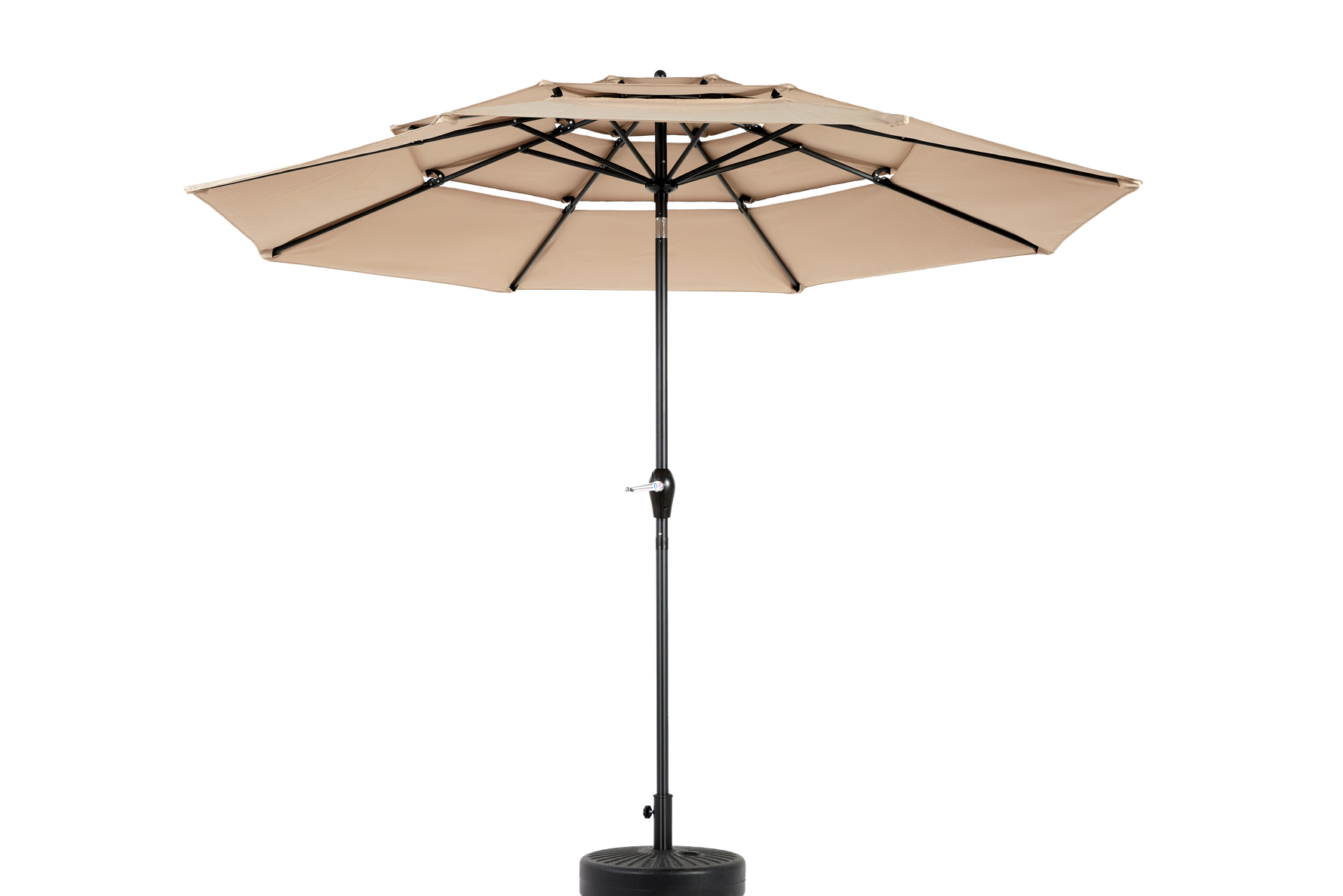 Outdoor Umbrella 14.8 Ft Double Sided Rectangular Large with Crank, Khaki