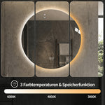 Round LED Bathroom Mirror 80 cm - Anti-Fog Dimmable HD Silver Glass