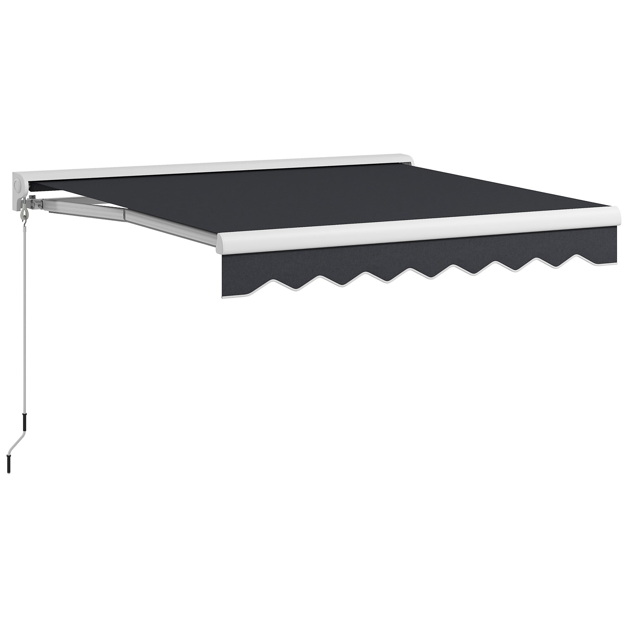 Folding Arm Awning Electric 2.5x2m Hand Crank Remote Control Aluminium Grey