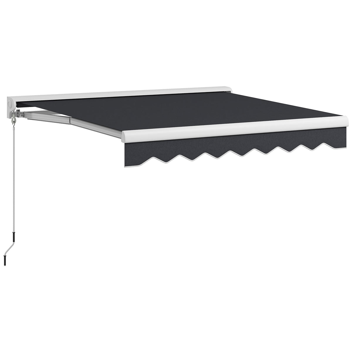 Folding Arm Awning Electric 2.5x2m Hand Crank Remote Control Aluminium Grey