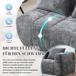 Sofa, Plush 2-Person No Assembly Side Pockets, Grey