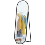 Full-Length Mirror, 160 x 40 cm Wall/Standing Oval Metal Black