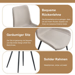 Round Table Set, Modern Minimalist 100cm with Storage and 4 Chairs, Brown Wood Look/Warm Grey PU