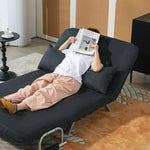 Sleeper Sofa 2-Seater Adjustable Backrest Velvet Black