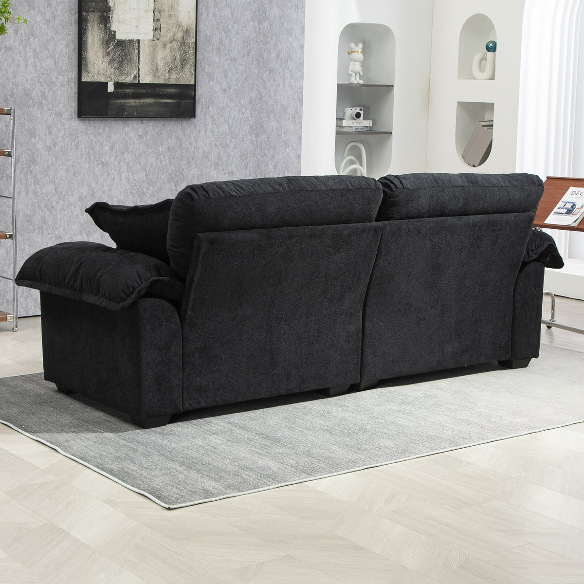 Two-Seater Sofa with Double Layer Cushions and Pocket Springs, 213 cm Chenille