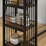 Bar Table, 3 Shelves, Kitchen, Steel Frame, Brown