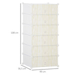 Shoe Rack, 6 Pairs, DIY Storage, Plastic White