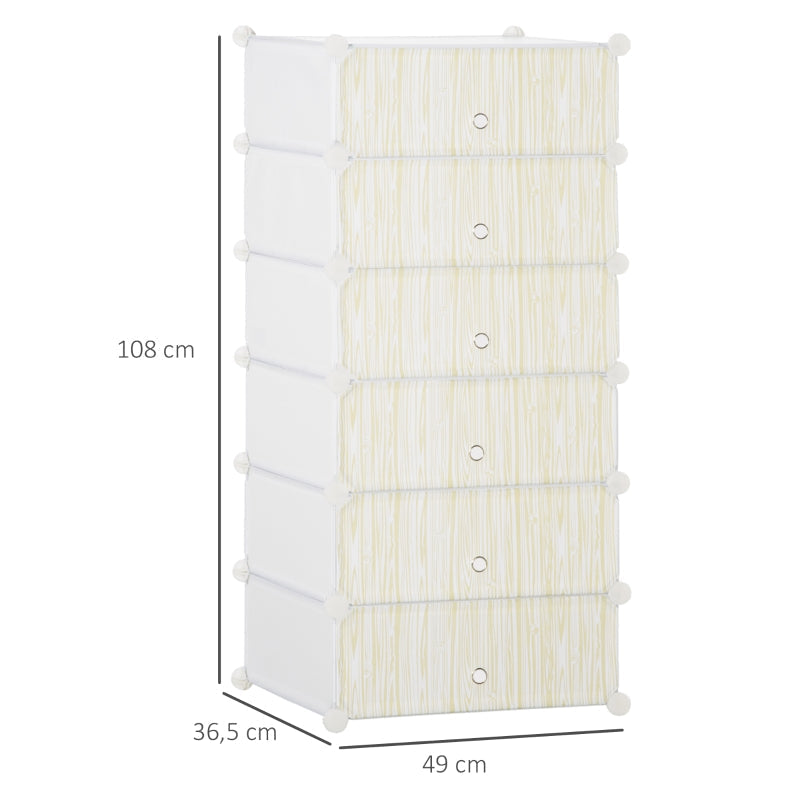 Shoe Rack, 6 Pairs, DIY Storage, Plastic White
