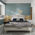 Modern Minimalist Soft Bed, Comfortable Headboard, 140*200CM, Beige
