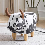 Universal Pet Footstool, Non-Slip Shoe Changing Stool with Solid Wood Legs, Black and White