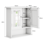 Bathroom Cabinet, Mirror & Adjustable Shelf, White