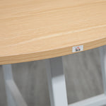 Dining Table for 4 People, Modern Living Room, Steel & Natural Wood