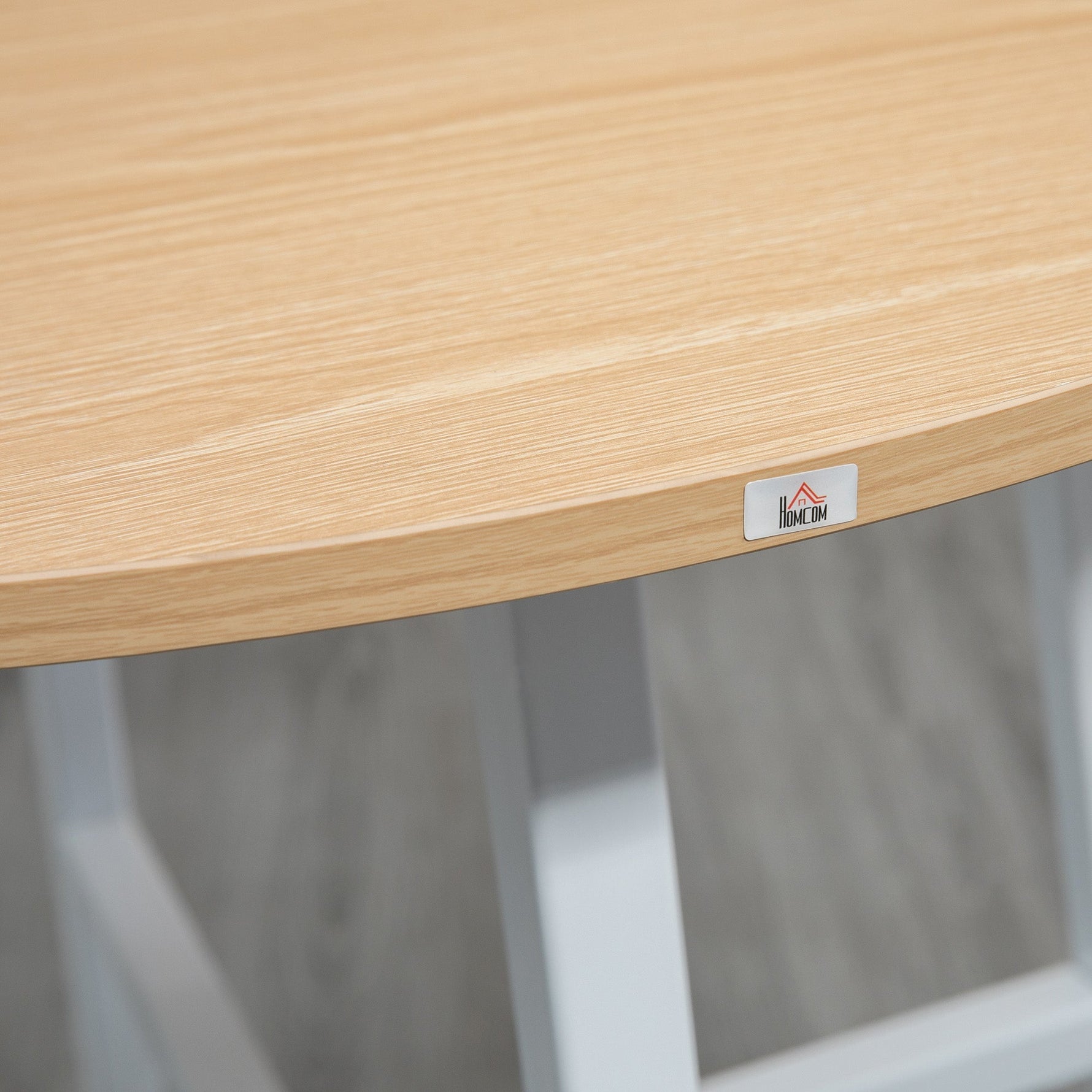Dining Table for 4 People, Modern Living Room, Steel & Natural Wood