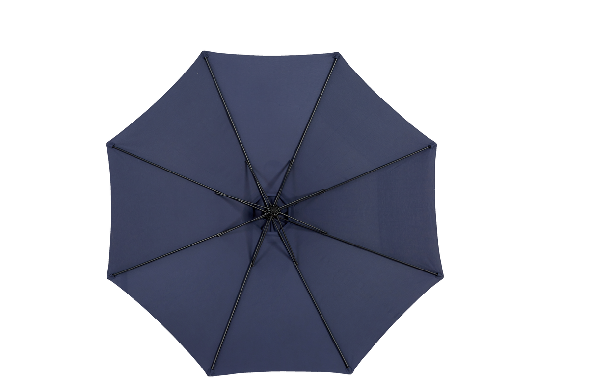 Outdoor Umbrella Rectangular 14.8 Ft Double Sided with Crank, Navy Blue