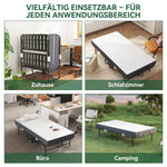 Folding Twin Bed, 190x96cm 9.5cm Memory Foam Mattress, Metal Frame