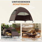 Outdoor Dog Bed, Roof Raised for Large Dogs, Coffee
