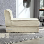 Sofa Bed 2-in-1 Foldable Upholstered 240 kg, Corduroy Cream White