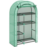 Greenhouse round roof, door, shelves, winter-proof film, steel