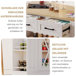 Portable Kitchen Island 120cm Folding Dining Table USB Charging Storage on Casters