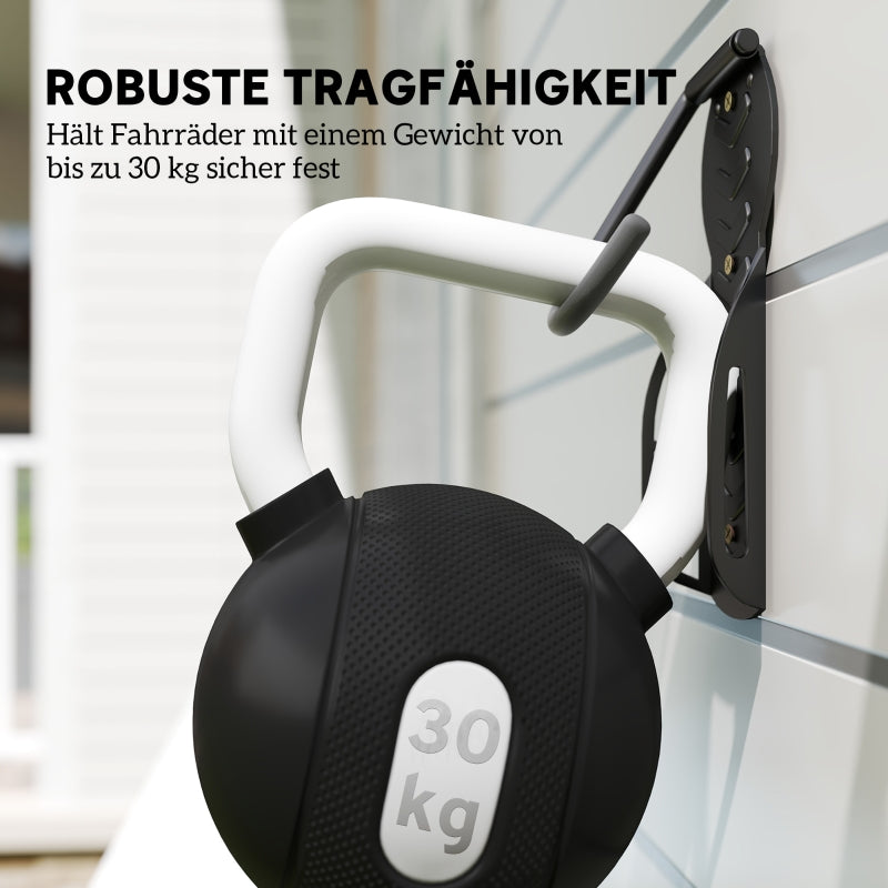 Bicycle Wall Mounts, Vertical Foldable for 4 Bikes, Black