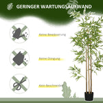 Artificial Bamboo Plant, 180cm with 830 Leaves, Green