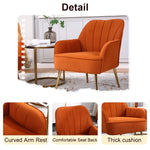 Lounge Chairs, Versatile Accent Seating (Set of 2), Orange Velvet