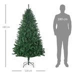 Christmas Tree 1.8m Artificial Fir 1000 Branches Metal Base Green PVC