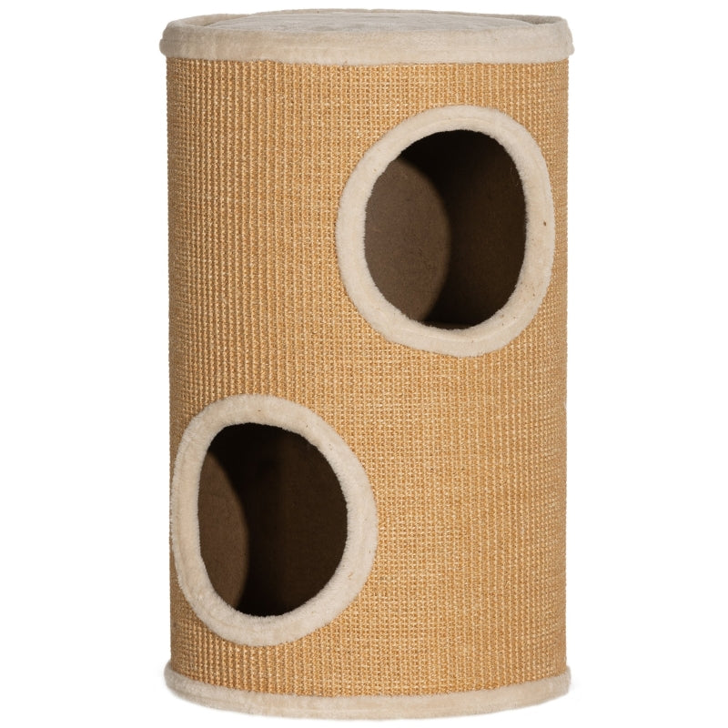 Cat Tree, Plush Sisal Surface, Brown-Beige