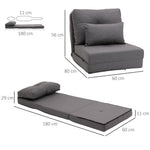 Floor Chair Folding Bed Sofa Adjustable Linen
