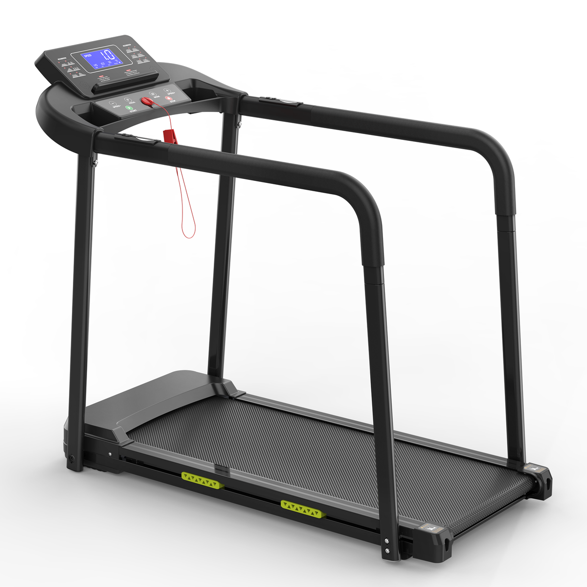 Walking Pad Treadmill Foldable LED Display Handrail, 135 kg Capacity