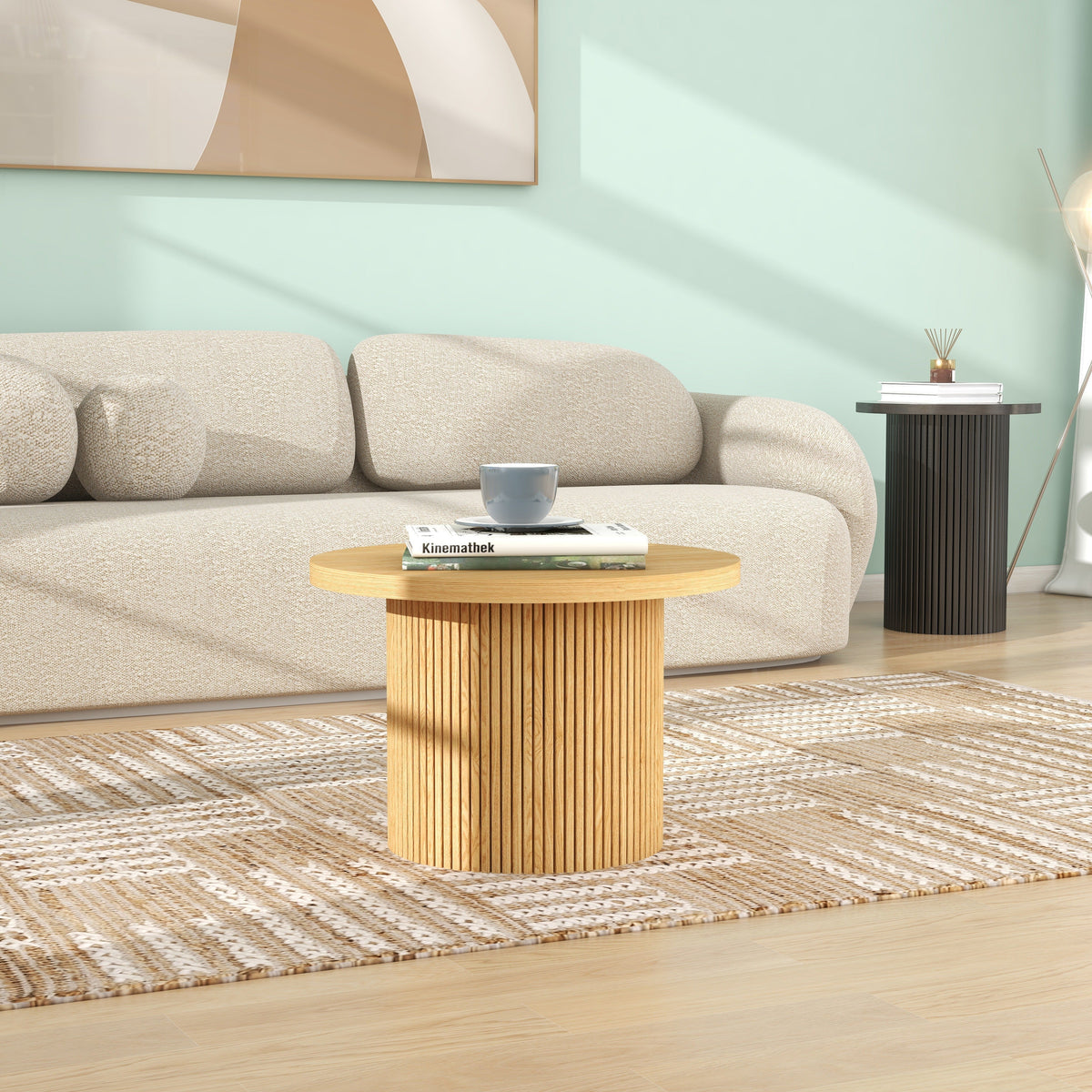 Coffee Table Round Solid Wood