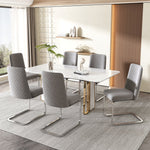 Velvet Dining Chair Set of 4 Diamond Back Luxurious Metal Legs Grey