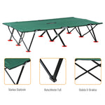 Camping Bed, 2 Person Folding with Carry Bag, Oxford Green Black