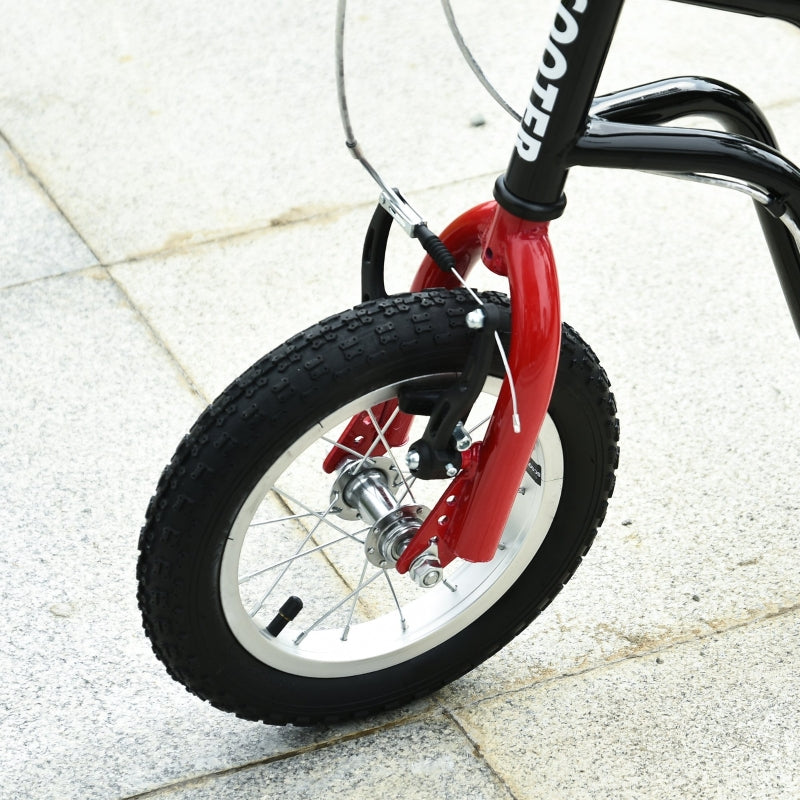 Children's scooter, adjustable handlebar pneumatic tires 12 inches, black