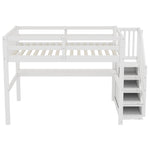 Children's Loft Bed 140x200cm with Storage Drawers & Desk, White