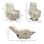 Recliner TV Chair Electric Lift Reclining Function Faux Leather Beige