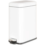 Trash Can 5L Pedal Bin with Inner Bucket, Metal, White