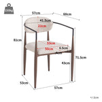 Dining & Makeup Chair Set of 2, Modern Ergonomic Adjustable Legs - Linen Fabric