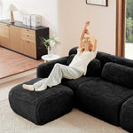 Sofa Bed 3-Seater Hydraulic Chaise Storage USB-C Cup Holders Corduroy